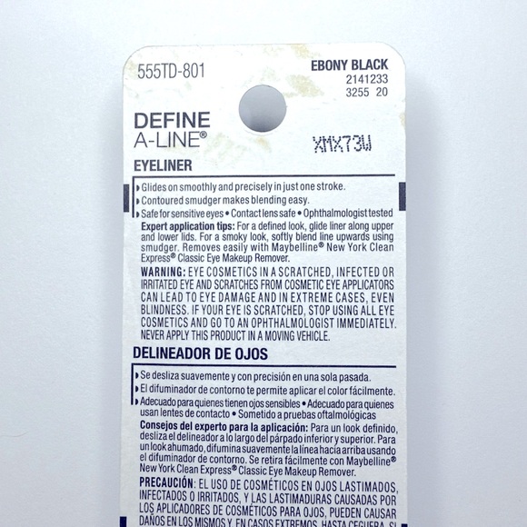 Maybelline Define A-Line 801 Ebony Black Mechanical Eyeliner Pencil New In Box - Picture 5 of 6